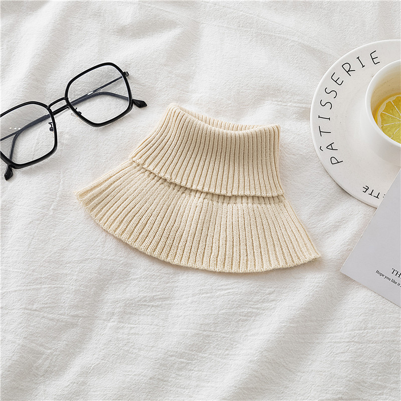 Pullover bufanda de las mujeres de otoño e invierno todo-fósforo cálido soporte cervical bufanda de las mujeres elástico de punto falso cuello de lana cuello alto