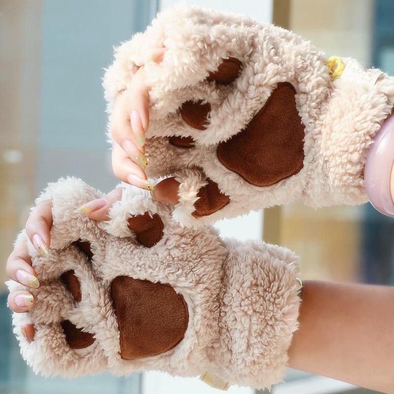 Paw Print Pattern Unisex Gender Hip-Hop, Exaggerated, Streetwear Style Unisex Hip-Hop Exaggerated Streetwear Paw Print Gloves