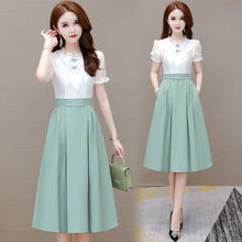 假两件裙子夏季今年流行新款气质妈妈装高贵洋气a字连衣裙女批发