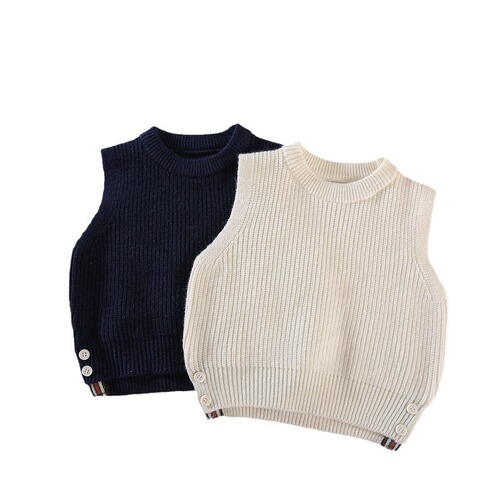 Children's clothing boy spring and autumn sweater baby 2024 autumn new single piece knitting sweater girl baby solid color sweater