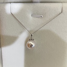 七月珠宝 纯银10-12mm淡水珍珠强光正圆睫毛款吊坠s925纯银送礼物