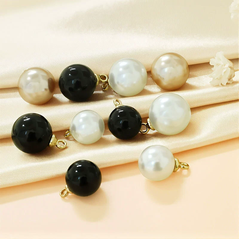 ABS жемчужные пуговицы, круглые белые бусины, пуговицы с имитацией жемчуга, женские рубашки, трикотажные изделия, декоративные пуговицы Cheongsam династии Хань