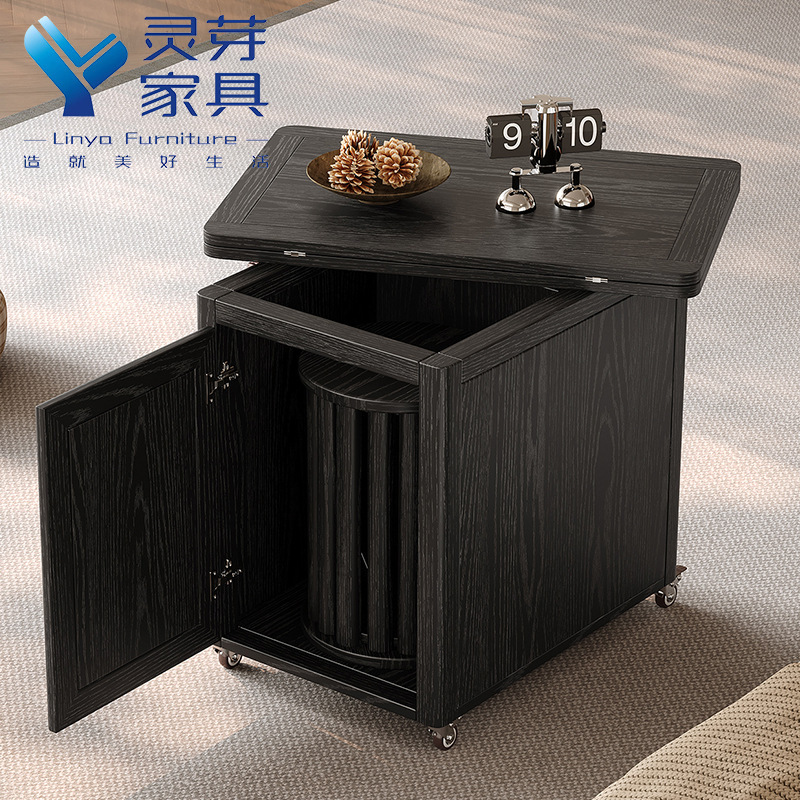 实木小推车茶几家用可折叠移动茶台茶桌小户型客厅多功能沙发边几|undefined