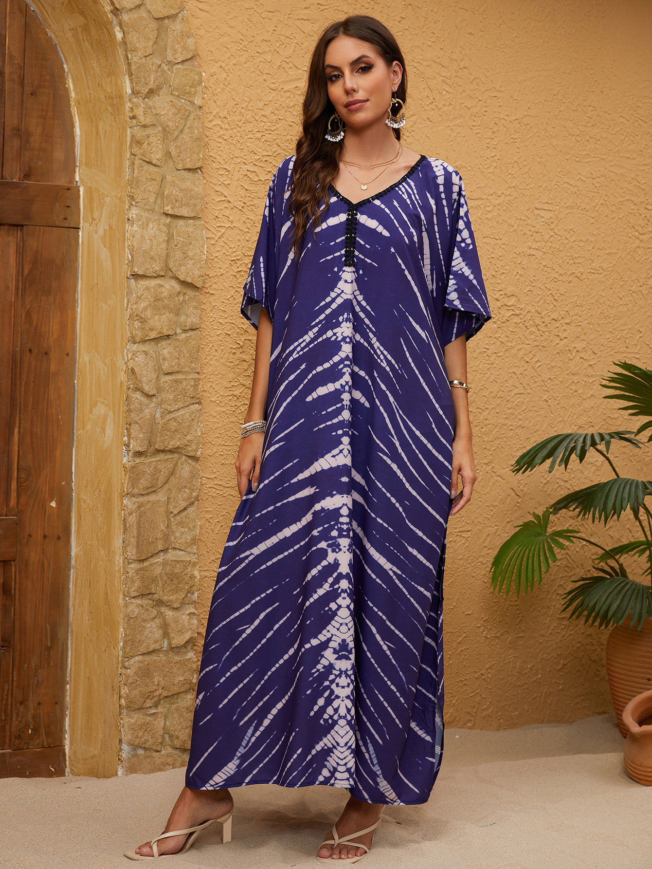 5D116 camisa de playa vestido de vacaciones bikini vestido suelto camisa protector solar transfronterizo amazonas