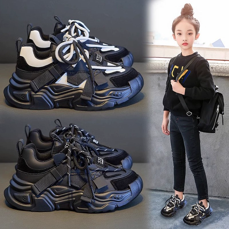 Обувь для девочек 2024 весна и осень новая мягкая подошва, дикая обувь для папы