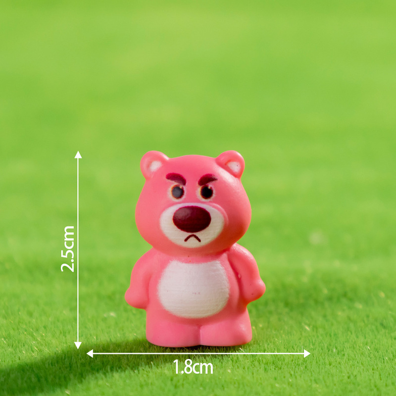 クリエイティブイチゴクマ樹脂クラフト装飾装飾品 diy ソリッドカラーかわいいかわいい手作り小動物装飾品|undefined