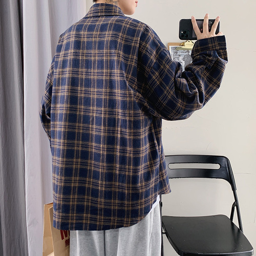 Plaid shirt coat, men's spring and autumn style, men's long-sleeved shirt, 2024 new autumn style, men's casual autumn clothes