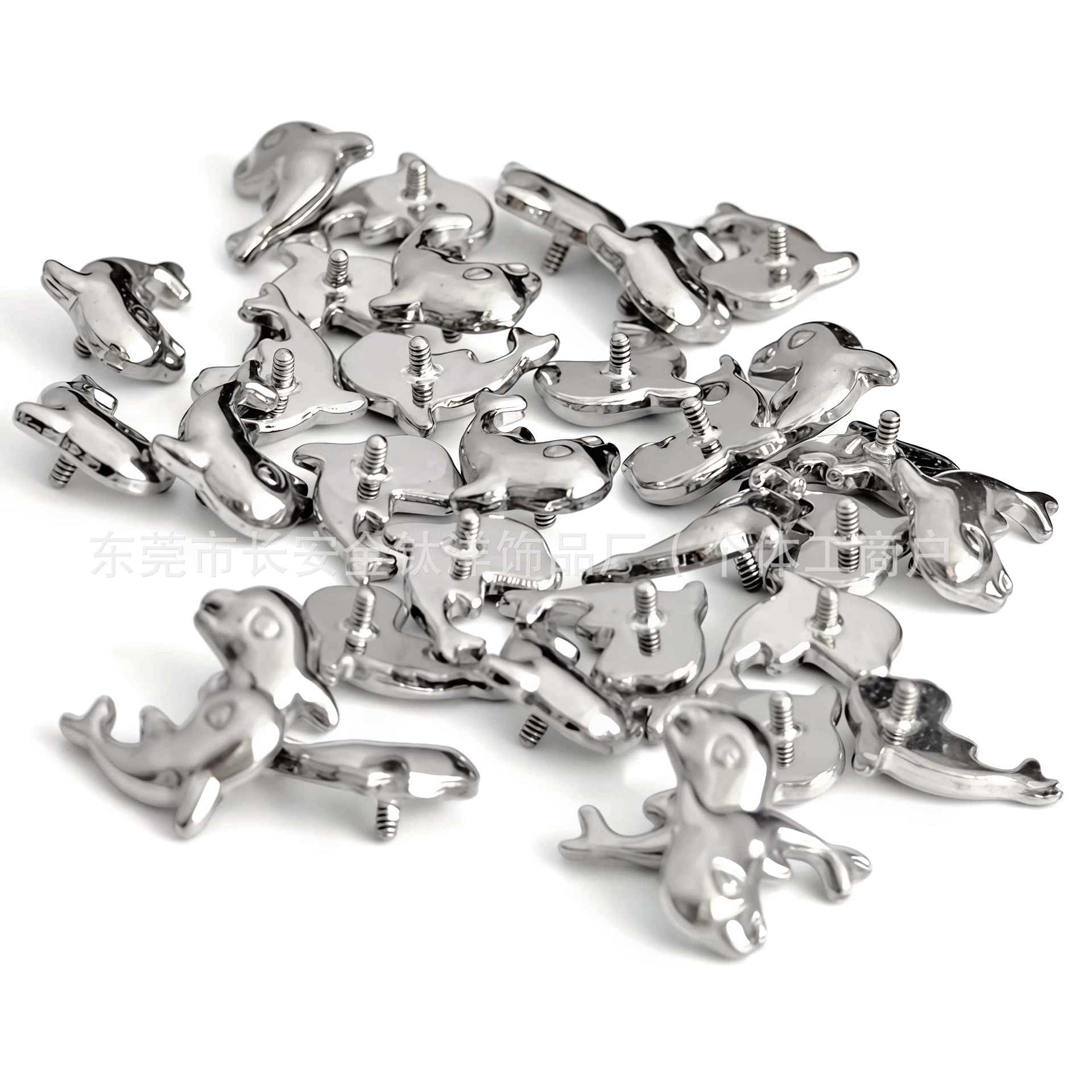 F136 Titanium Smooth Dolphin Ear Studs Nose Studs Cartilage Studs - G23 Titanium Alloy Body Piercing Jewelry Cochlear Studs detail image 7