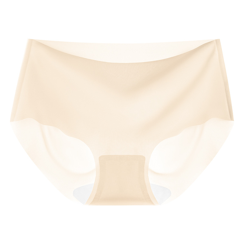 Ropa interior de seda de hielo para mujer 7A entrepierna de seda antibacteriana cintura media sin costuras para niña pantalones cortos triangulares deportivos estilo fino ropa interior transpirable verano