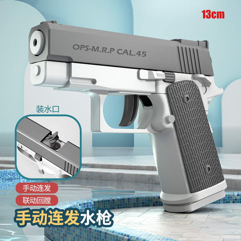 Pistola de agua Glock automática transfronteriza, tecnología negra, juguete, pistola de agua de cadena eléctrica, pistola de juguete, batalla de agua roja neta