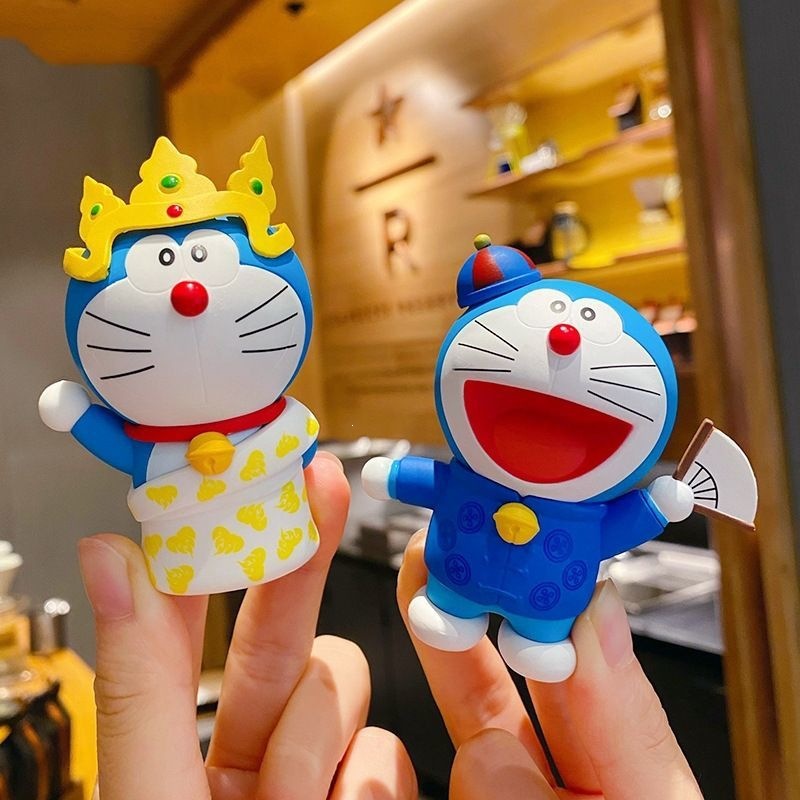 도라에몽 세계 일주 시리즈 블라인드 붐 놀이 피규어 피규어 피규어 피규어 귀여운 탁상 진열품 인형 생일 선물