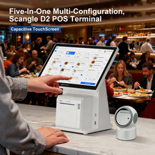 D2外贸批发14寸餐厅点餐机触摸屏双屏智能POS终端收银机一体机