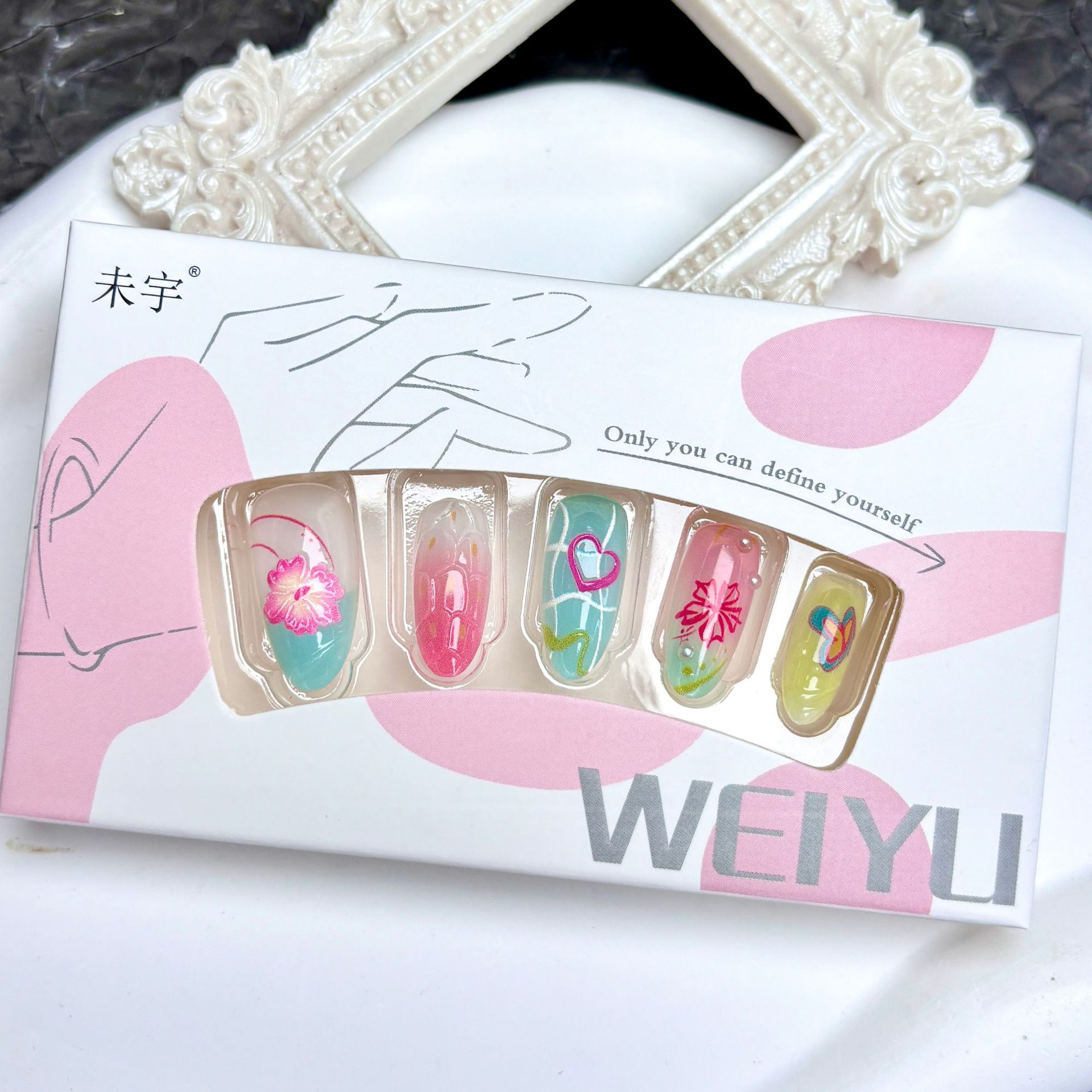 Isla de verano flor flor ins dopamina usar uñas estereoscópicas lindas Y2K nicho diseño de parche de manicura sensación avanzada