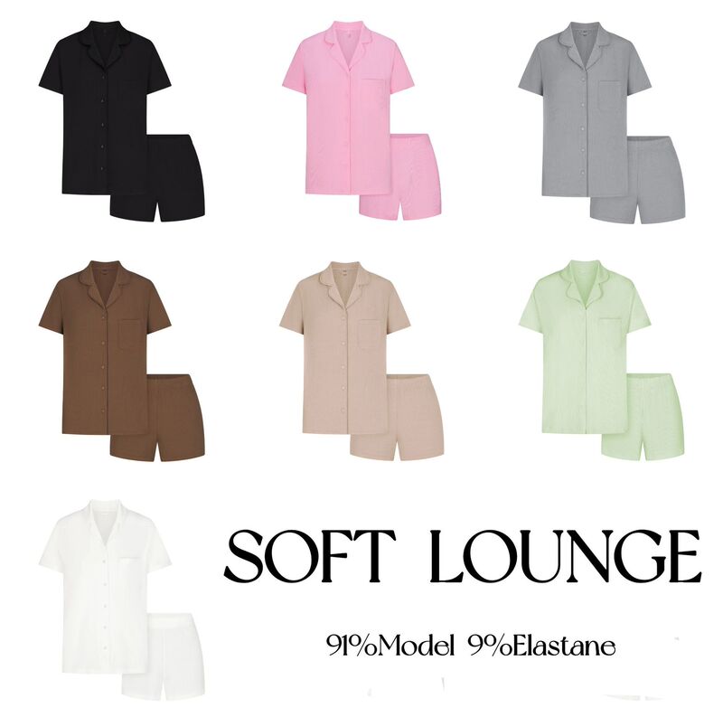 New Kardashian Same Style Spring and Summer Thin Modal Short Sleeve Shorts Pajamas Soft and Comfortable Home Clothes suit