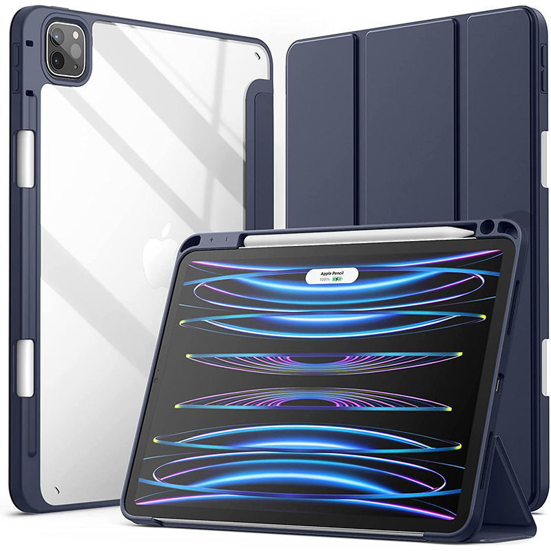 Suitable for iPad 10.2 protective case, acrylic with pen slot, 2021 Pro 11, Air 5/34, Mini 6, soft case 9.7