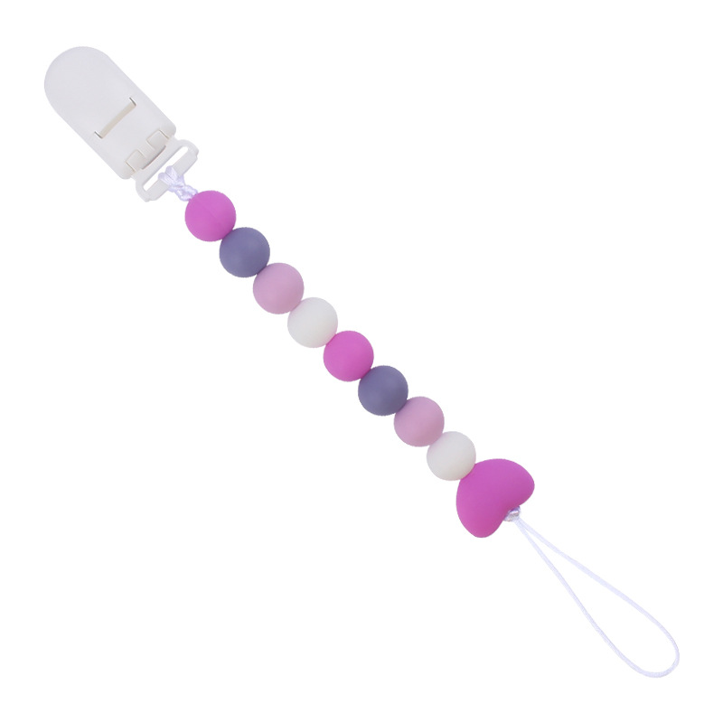 Bebé suministros chupete cadena creativa de dibujos animados amor cuentas de silicona mordedura cadena anti-gota molar Nuevo