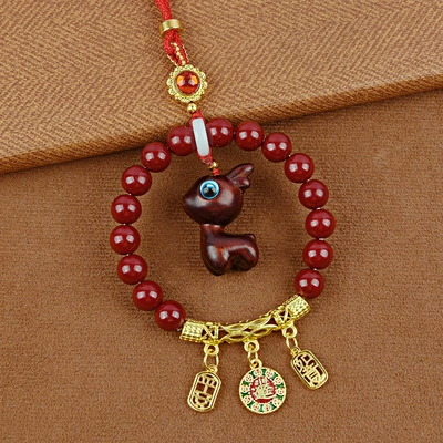 Car hanging, Zakiram Ornament - blood-sandalwood-deer-seeds-daily-progress-in-gold
