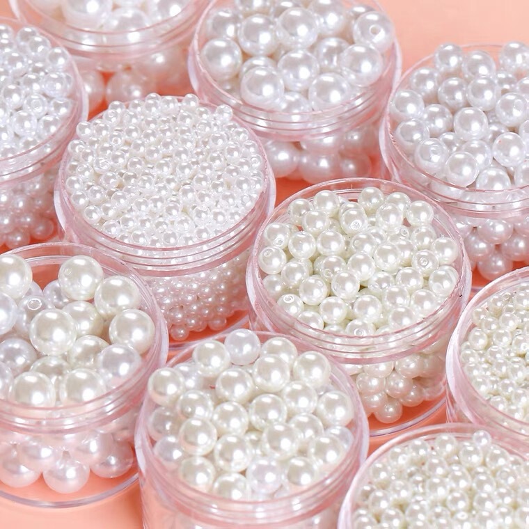 abs imitation pearl water mill high quality round straight hole loose beads diy hand beaded material clothing accessories accessories