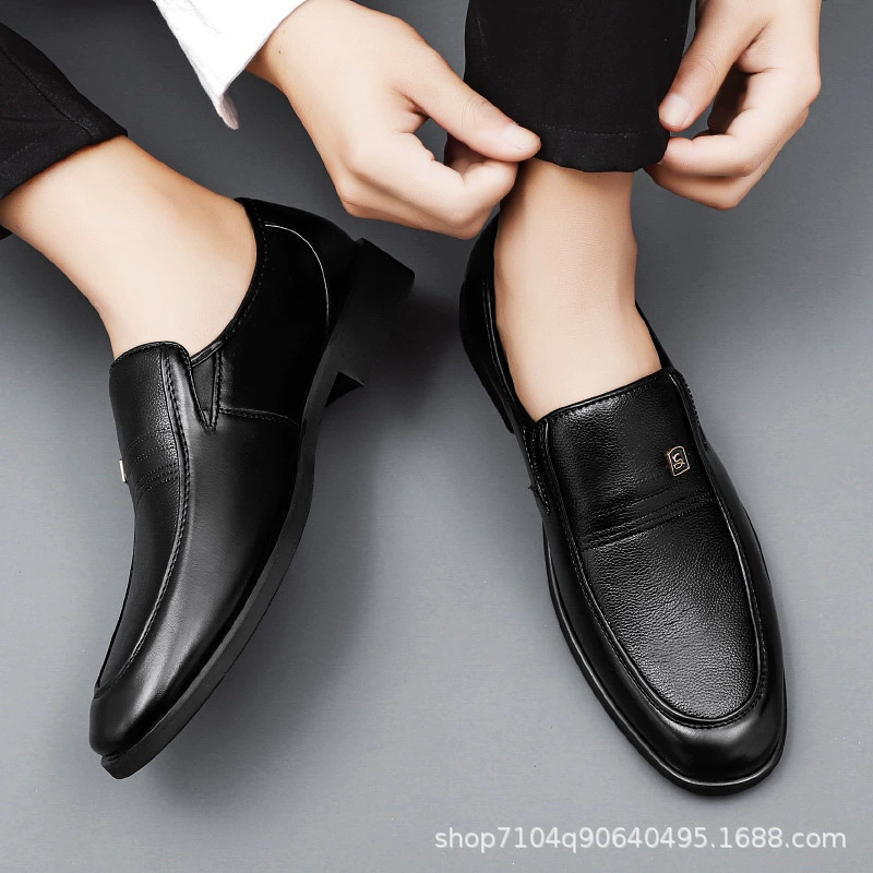 Мужская повседневная кожаная обувь, мужская обувь, весенне-осенняя повседневная обувь для пап, мягкая подошва, Корейская деловая кожаная обувь, Рабочая обувь