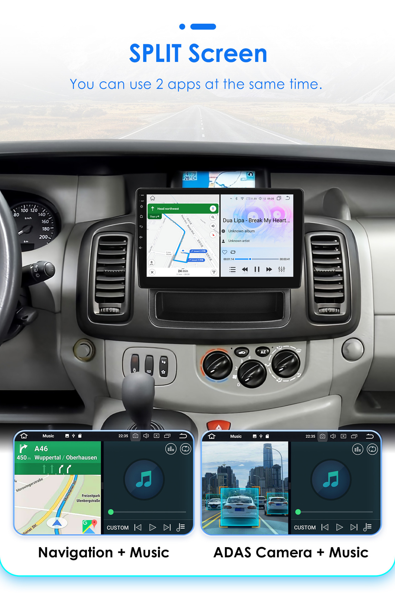 Suitable for 10-14 Renault Trafic Opel Vivaro Car Android Large Screen Navigation Gps All-In-One Machine