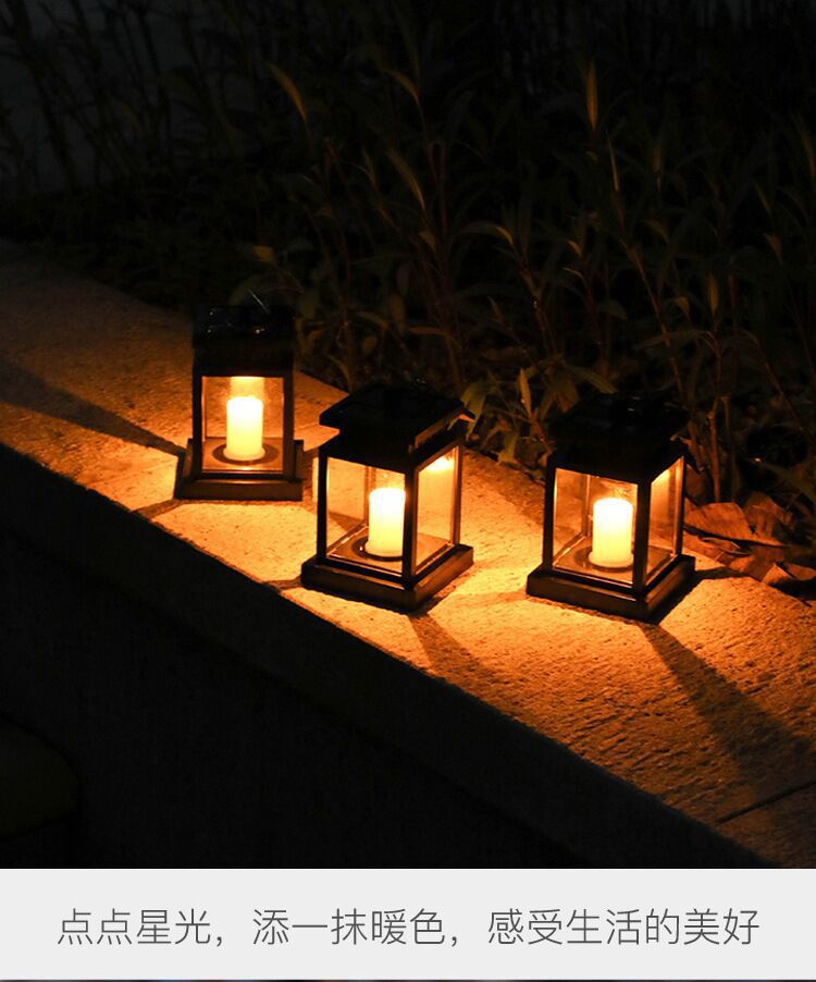 Solar Candle Lantern LED Outdoor Courtyard Garden Villa Decorative Lantern Amazon Best Selling Atmosphere Lamp