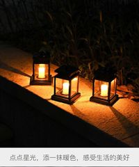 Solar Candle Lantern LED Outdoor Courtyard Garden Villa Decorative Lantern Amazon Best Selling Atmosphere Lamp