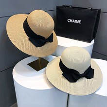 孙俪同款草帽女夏天大帽檐海边沙滩帽子遮阳帽防晒防紫外线太阳帽
