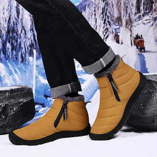 Cross-border new large size snow boots men's outdoor thick warm cotton shoes zipper velvet winter men's shoes cross-border foreign trade