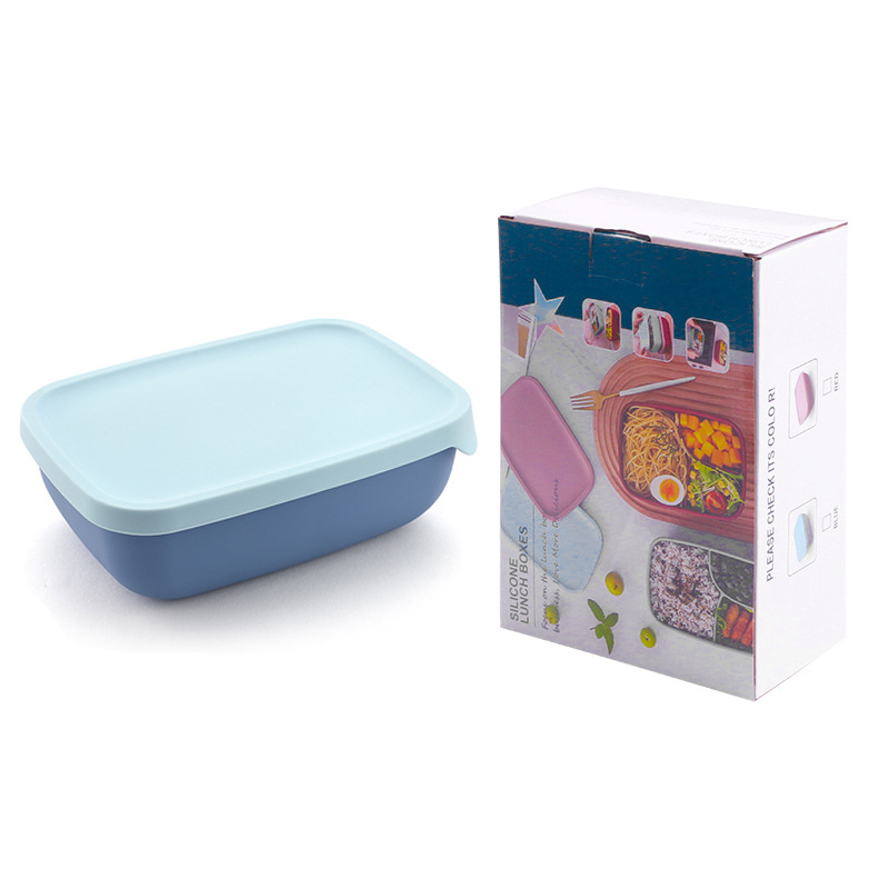 Nueva caja de almuerzo de silicona estudiante separado caja de almuerzo horno de microondas calefacción trabajador de oficina caja de almuerzo de preservación portátil