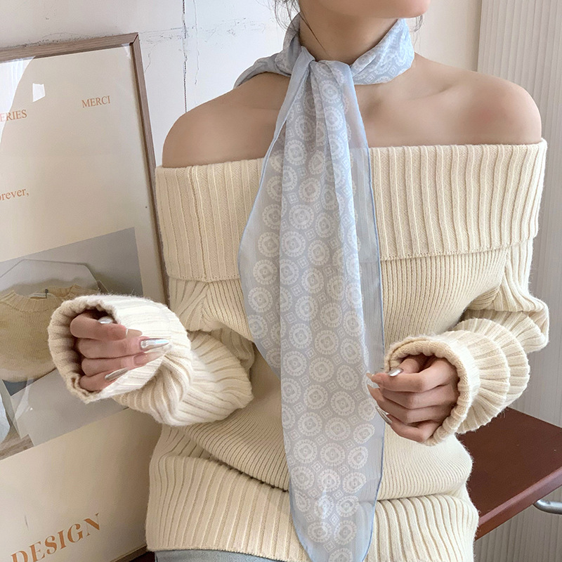 Pañuelo de seda, banda larga, estilo de primavera y verano de alta calidad, bufanda de decoración literaria, bufanda de todo fósforo, cinta, cintura, bufanda de seda para mujer al por mayor