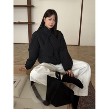 TG 日系时髦配围巾棉服外套女2025冬季新款宽松夹棉菱格上衣25794