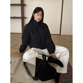 TG 日系时髦配围巾棉服外套女2025冬季新款宽松夹棉菱格上衣25794