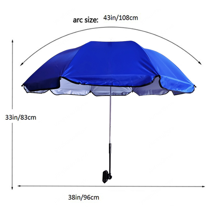 Nuevos productos para adultos silla de playa paraguas azul blanco rayas abrazadera paraguas silla de camping respaldo sombrillas paraguas de playa