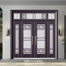 新款农村自建房双开别墅大门锌合金钢化玻璃大门庭院防盗入户门