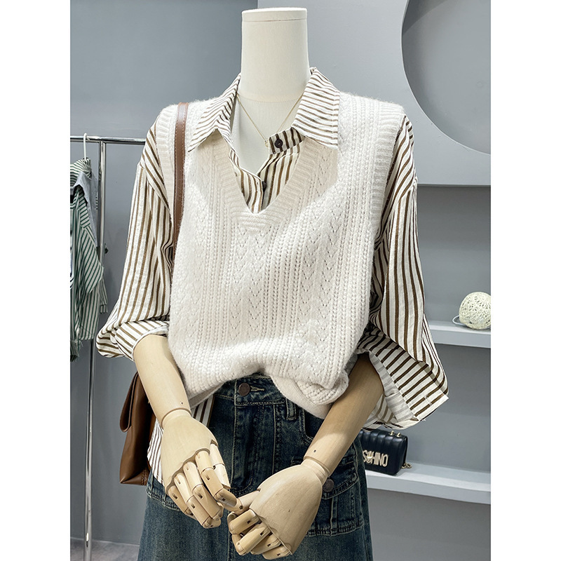 24 invierno Puyuan otoño invierno nuevo 2024 suéter de punto chaleco chaleco de mujer chaqueta exterior image 3