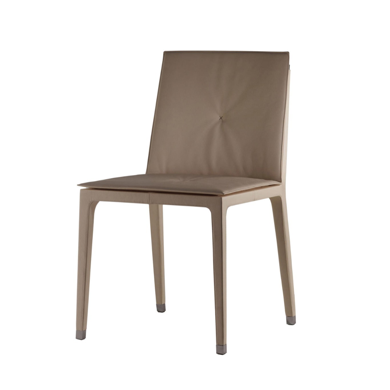 意式极简餐椅新古典北欧奢现代单椅无扶手复合皮洽谈椅接待椅