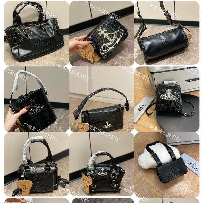 Unique Western-Style Saturn Vintage Motorcycle Tote Bag, Bohemian Bowling Bag, Crocodile-Pattern Underarm Chain Crossbody Bag