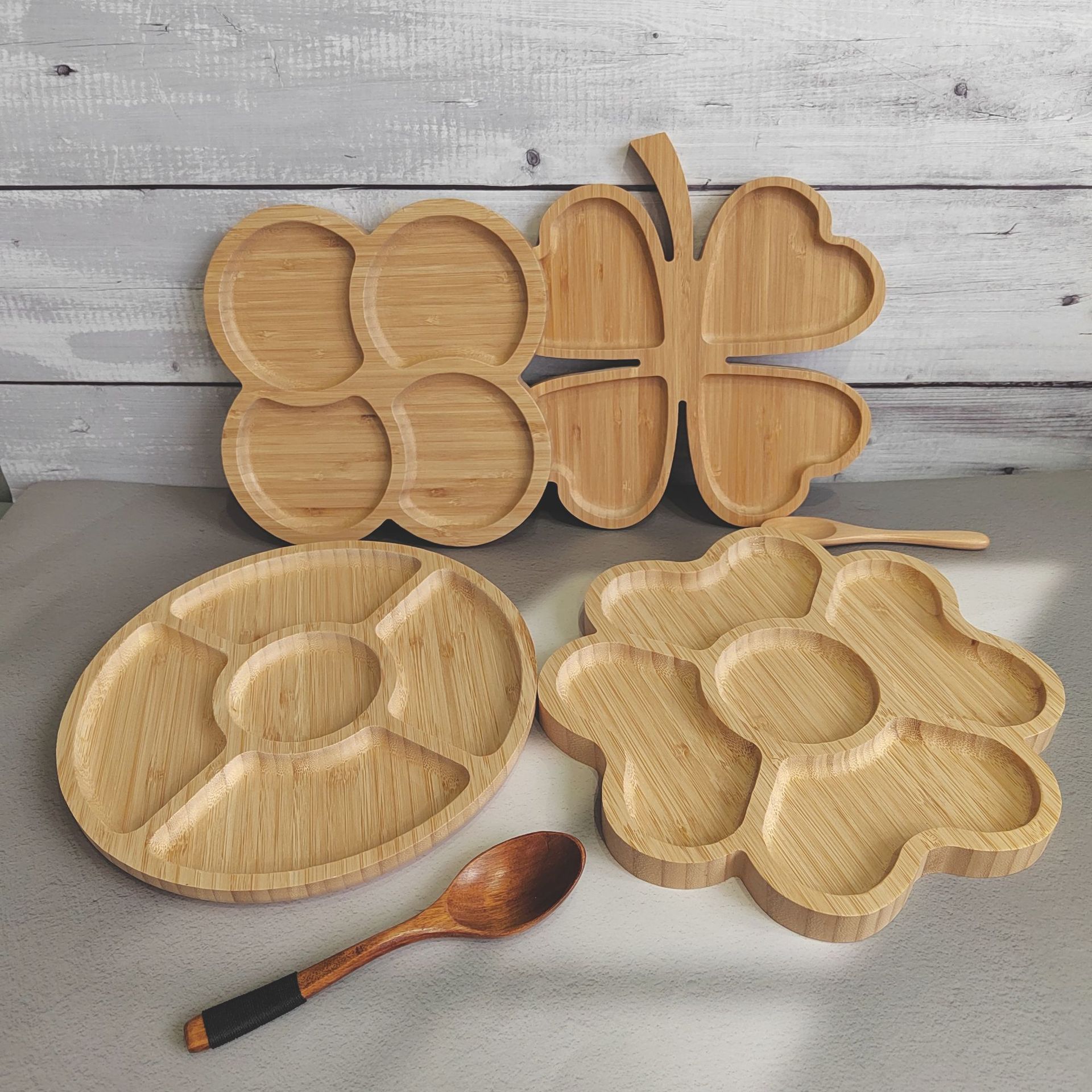 Bamboo Wooden Tray, Special-Shaped Kidsren's Tray, Japanese Hotel Tableware Tray, Barbecue Tray, Wooden Plate, Household Simple Fruit Plate