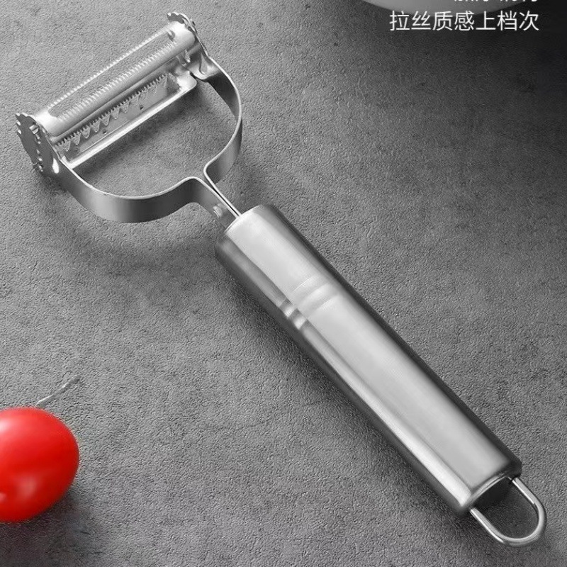 Pelador de tres piezas, pelador, espátula, cocina, multifuncional, hogar, papa, manzana, pelado, acero inoxidable