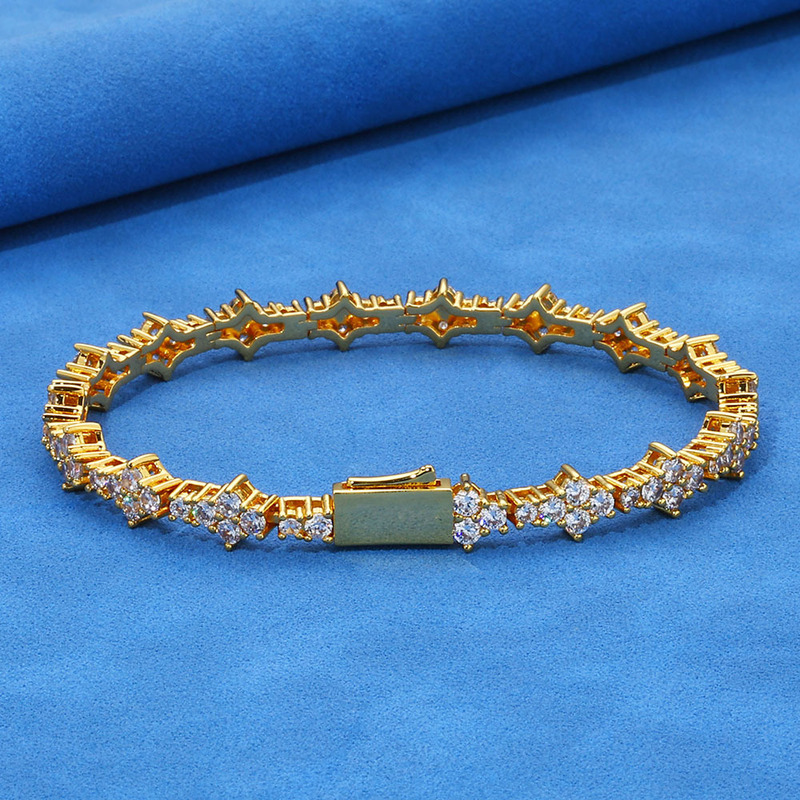 European and American Cross-Border Hip-Hop 6.5mm Zircon Jewelry Airplane Tennis Bracelet Light Luxury High-End Men's Accessories Customization