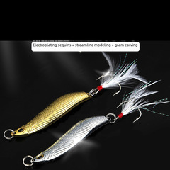 廠家批發水蛭亮片翹嘴鱸魚白條馬口餌魚餌遠投夜光羽毛魚鈎