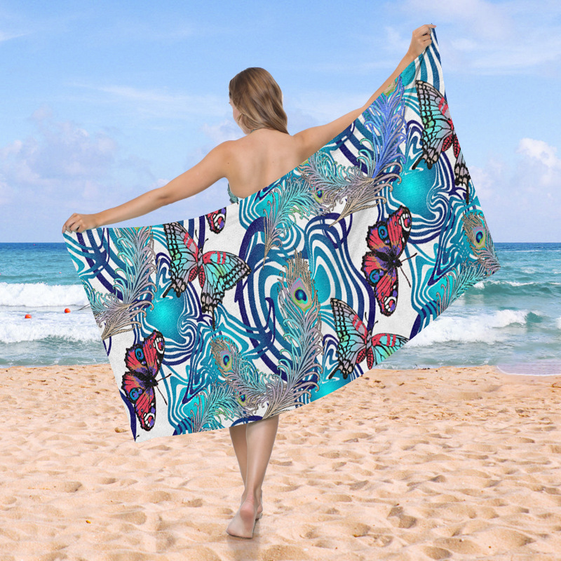 Waffle toallas de playa Amazon venta caliente vacaciones de playa al aire libre absorción de agua engrosada piña toallas de baño de impresión digital