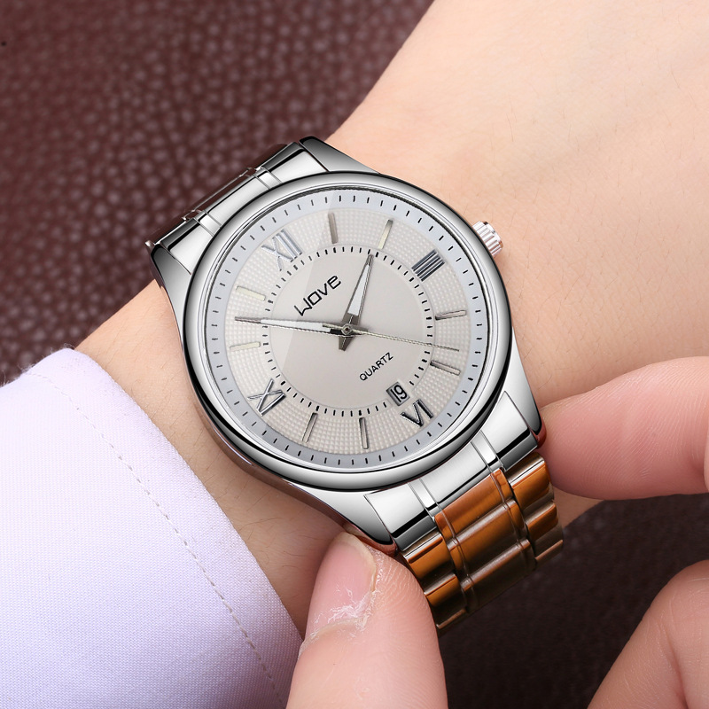 Herrklocka quartz med armband i rostfritt stål modern_voghion.com