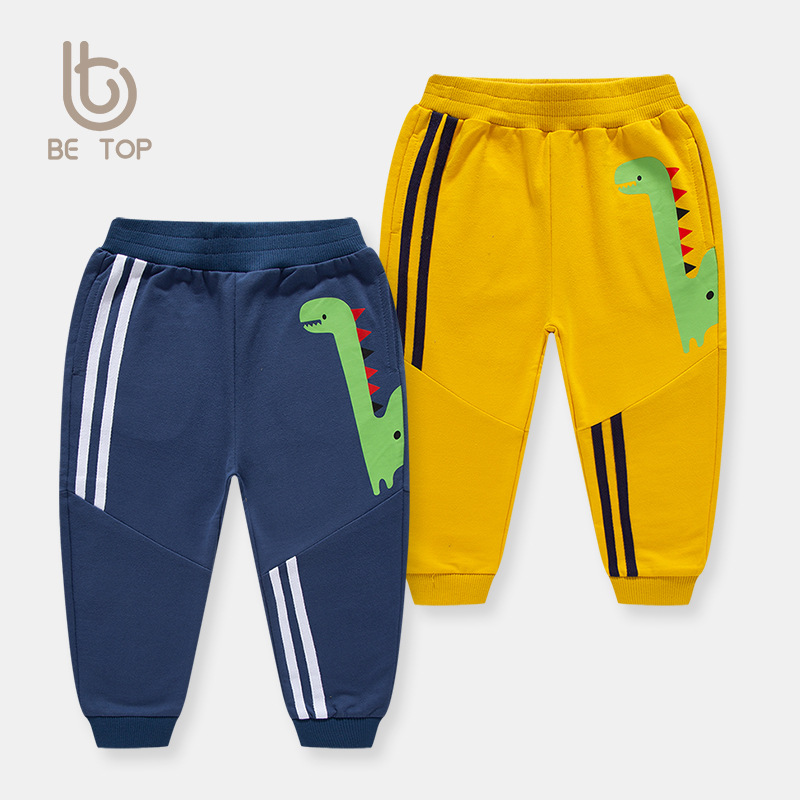 Pantalón Deportivo de Dinosaurio para Niños de Algodón para Primavera y Otoño