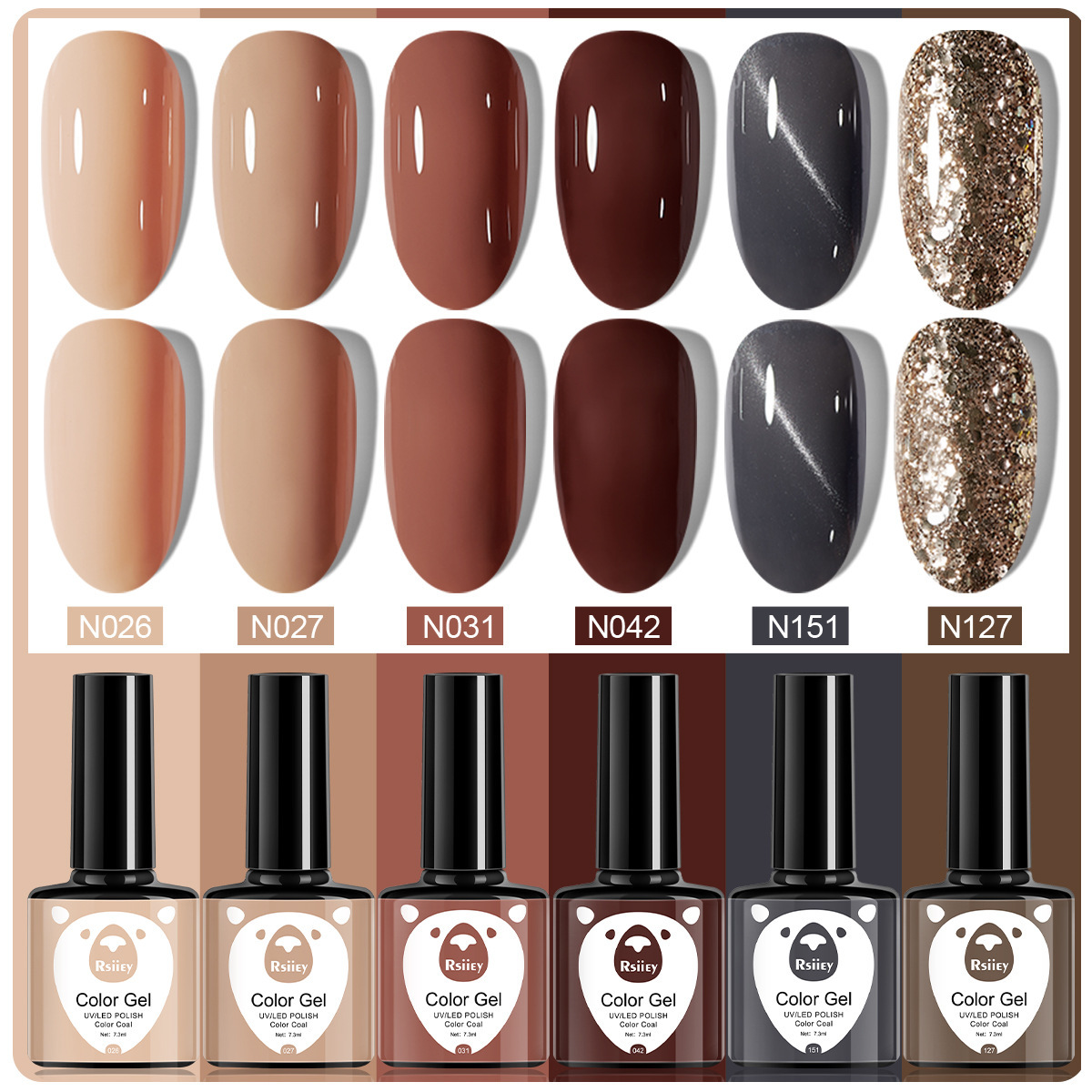 6 colores esmalte de uñas pegamento fototerapia embotellada color popular pintado brillante ojo de gato pegamento UV fototerapia pegamento esmalte de uñas traje de pegamento