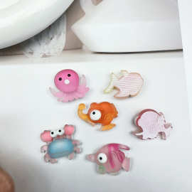 海洋动物派对树脂配件 diy奶油胶手机壳冰箱贴洞洞鞋发夹发绳贴片