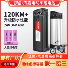 银鱼海霸锂电池组48v36V20ah大容量折叠电动车电瓶通用可拆卸