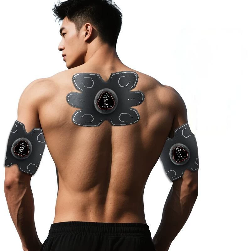 Шестиугольный трансграничный хит продаж, самоклеящийся массажный пластырь EMS, мини-массажер для шейного отдела позвоночника, цифровой импульсный массаж плеч и шеи