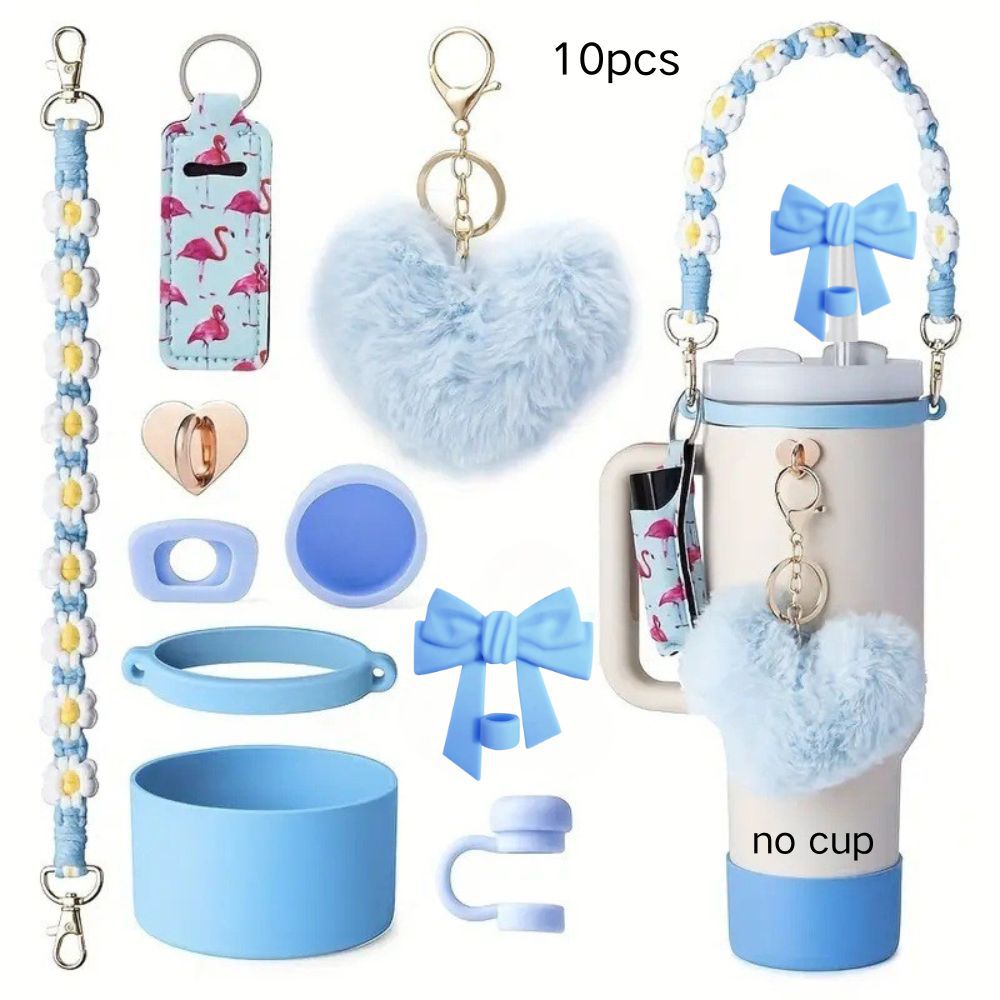 Accesorios de Amazon Stanley 40oz tejido corda de mano flor nudo gorra de paja cubierta taza colgante de pelo