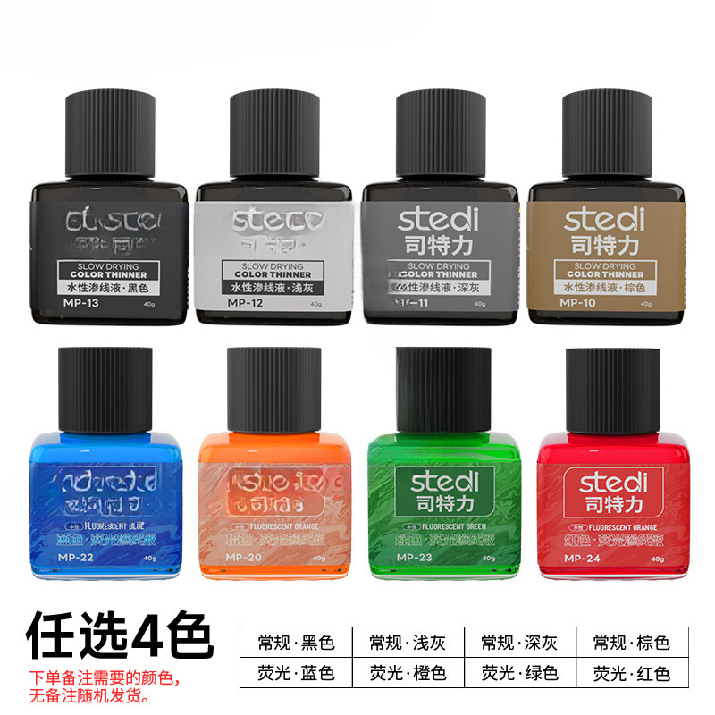 Stripe Gundam modelo negro gris líquido de permeación de línea acuosa modelo militar envejecido para hacer gancho de línea limpiador lápiz